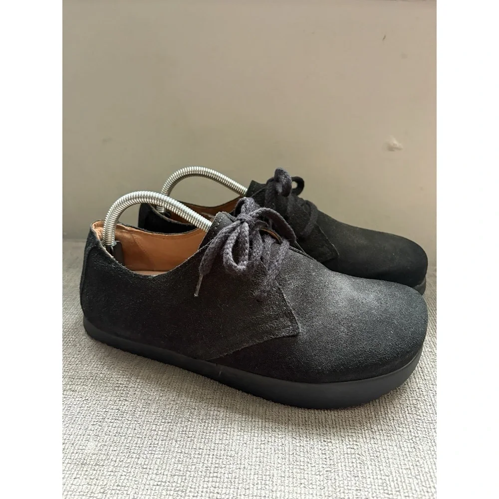 Kalso Earth Shoes Faroe Lokah Black Nubic Leather Sneakers Women 8 Negative Heel